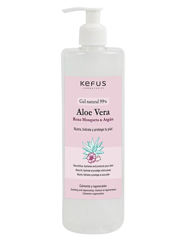 Gel de Aloe Vera Natural Rosa Mosqueta y Argán Kefus 500 ml