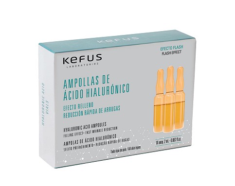 Ampollas Faciales Ácido Hialurónico Efecto Flash Kefus 10 unidades
