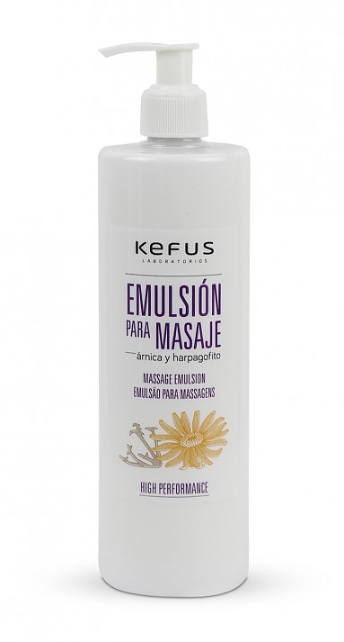 Crema Emulsión para masaje profesional árnica y harpagofito Kefus 500 ml 