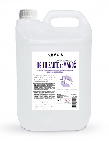 Solucion Alcoholica Higienizante de manos para spray Kefus 5000 ml
